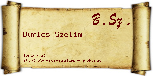 Burics Szelim névjegykártya